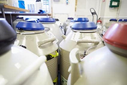 Banco de esperma: muestra de semen almacenada para reproducción asistida