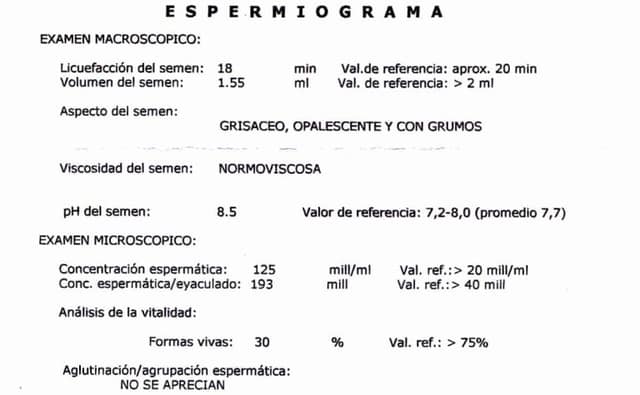Lista de verificación de la salud de los donantes de esperma