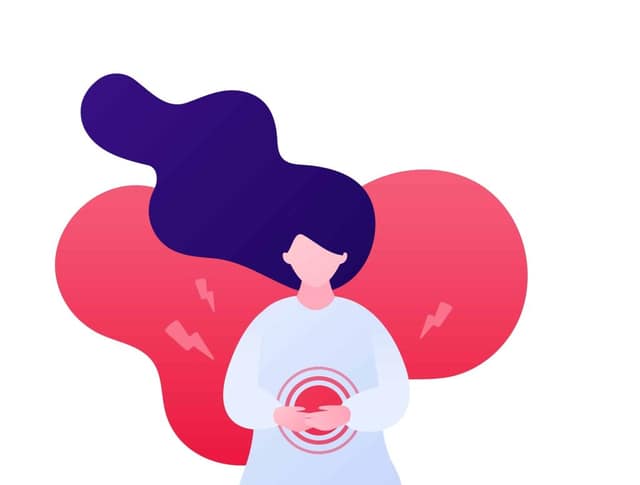 doloroso femenino períodos concepto vector plano