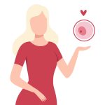 ilustración de una mujer donando sus óvulos
