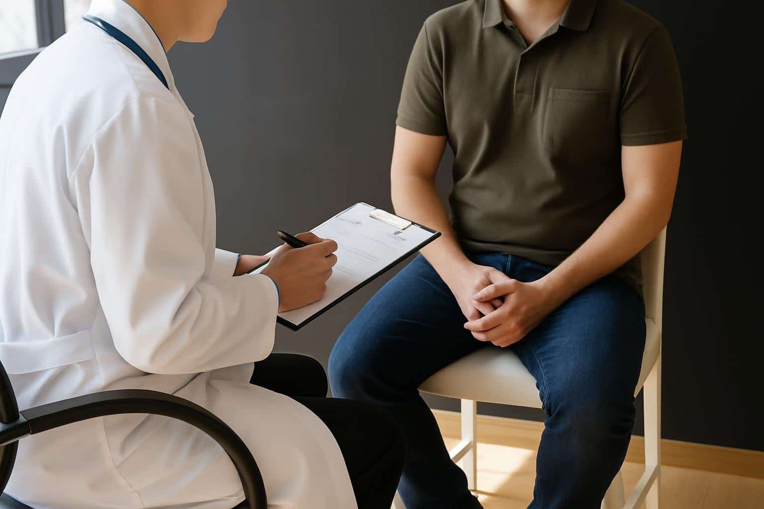 Consulta médica sobre infertilidad masculina